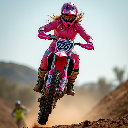 Unidentified rider at Russian motocross championship in Semigorje, Russia.の素材