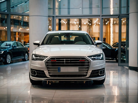 Showroom and car in Kirov city in 2016の素材