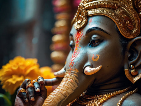 Goddess Ganesha. Ganesha is a Hindu god.の素材