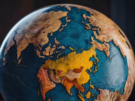 Globe with the flag of the Republic of Moldova on itの素材