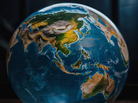 Globe of the planet Earth. Close-up. Selective focus.の素材