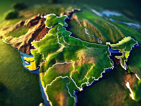 Country of Turkey on model of planet Earth at dawn. 3D illustration.の素材