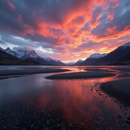 Beautiful sunset over Lake Tekapo, South Island, New Zealandの素材