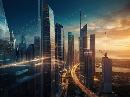 Shanghai Lujiazui Finance and Trade Zone of the modern cityの素材