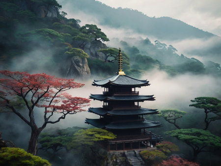 The pagoda of Kiyomizu-dera Temple in Kyoto, Japanの素材