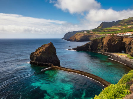 Pico do Arieiro beach in Madeira island, Portugalの素材
