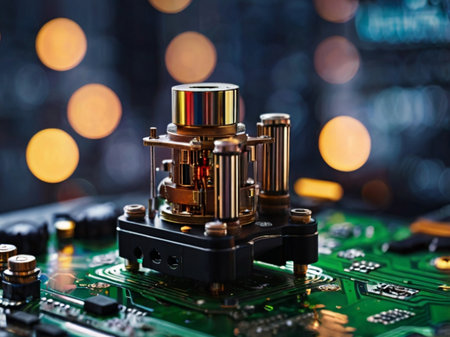 Close-up of electronic circuit board. Technology and electronics concept.の素材