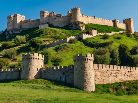 Ruins of medieval castle in Kamianets-Podilskyi, Ukraineの素材