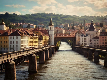 Prague, Czech Republic. Panoramic view of the old town.の素材