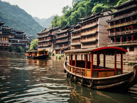 The ancient city of Fenghuang, Hunan, Chinaの素材