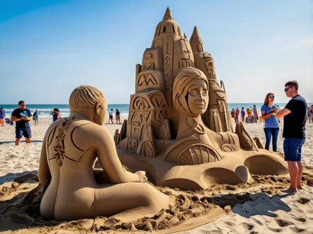 Sand Sculpture Festival in Barcelonaの素材