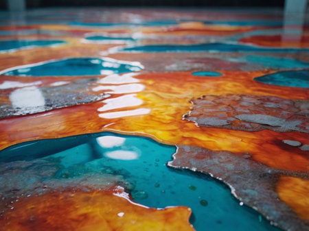 Colorful abstract background of water in a pool. Toned.の素材
