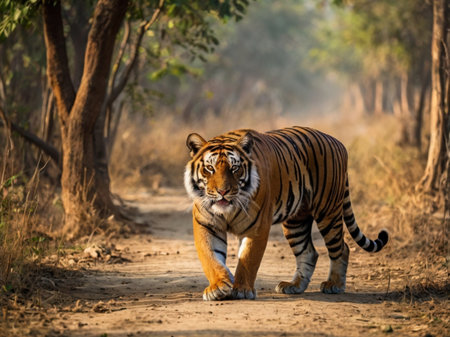 Siberian Tiger in Ranthambore National Park, Indiaの素材
