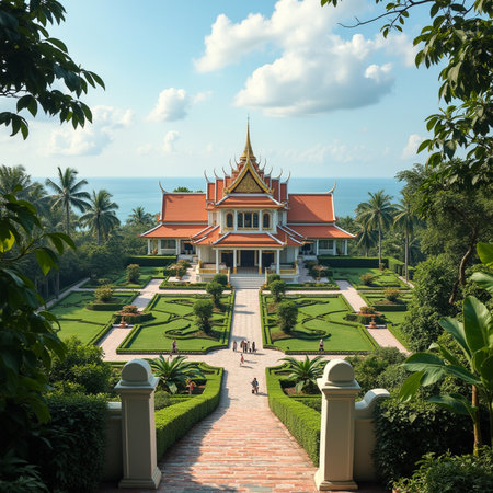 Buddhist temple on the island of Koh Samui, Thailandの素材