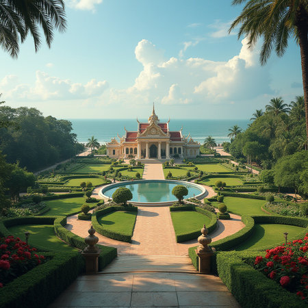 Royal grand palace in bangkok province,Thailand.Vintage styleの素材