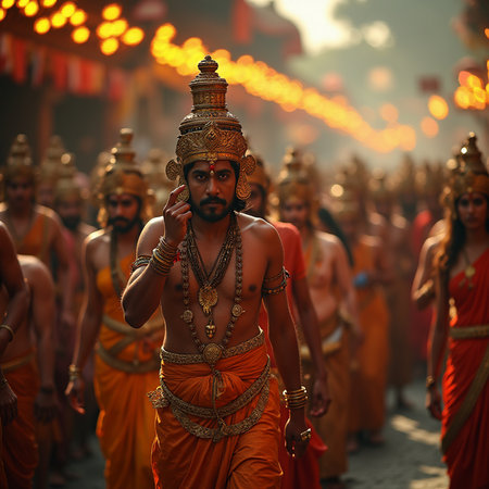 Hindu devotees perform a religious ritual in Kolkata, West Bengal, India.の素材