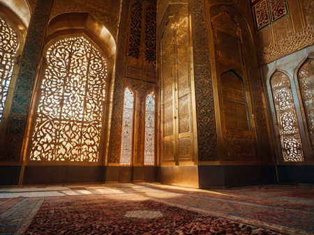 Interior of the Hassan II Mosque in Casablanca, Moroccoの素材