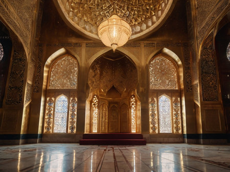 Interior of Sheikh Zayed Grand Mosque in Abu Dhabi, United Arab Emiratesの素材