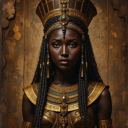 Portrait of a beautiful African woman with black dreadlocks.の素材