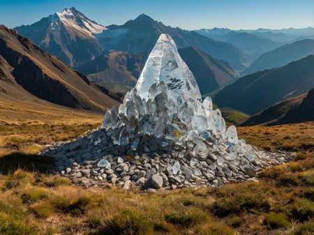 Glacier in Cordillera Huayhuash, Peruの素材
