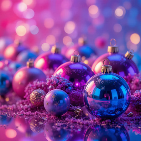 Christmas decoration on bokeh background, New Year's Eve.の素材