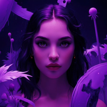 Portrait of a beautiful young woman surrounded by fantasy fantasy elements.の素材