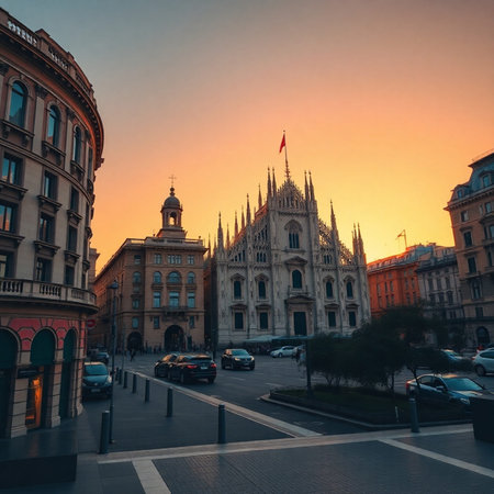 St Stephen's Cathedral at sunset.の素材