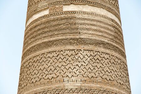 Bukhara. Uzbekistan. Central Asia. Poi-Kalyan. Kalyan (Kalon) minaret. Detailの写真素材