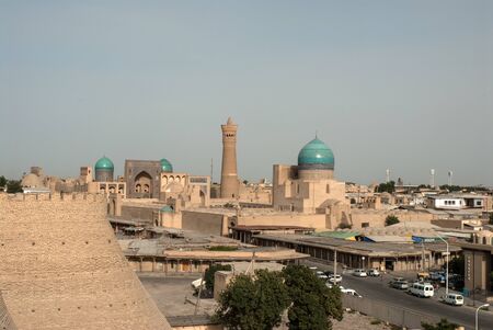 Uzbekistan. Bukhara. Central Asia. Ark fortress. View to the old cityの写真素材