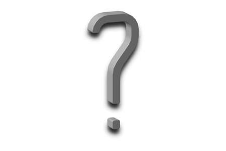 3d gray question mark on a white backgroundの写真素材