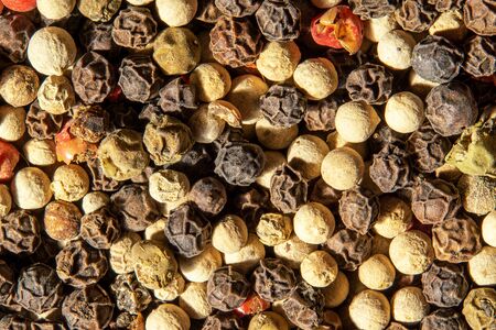 food-background mix of pepper pink white and blackの写真素材
