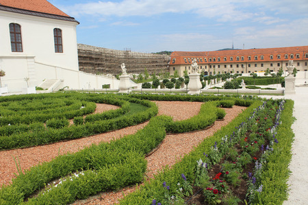 Baroque garden with ornamental hedges at Bratislava Castleのeditorial素材