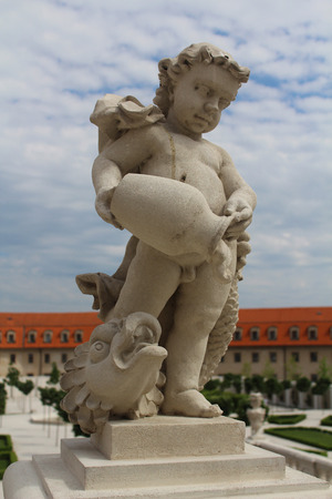 Baroque statue of a little angel - Bratislava castleのeditorial素材