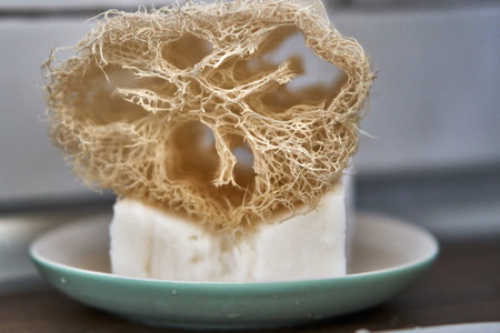 Sponge for washing from ocean. Natural washcloth to preserve the environment.