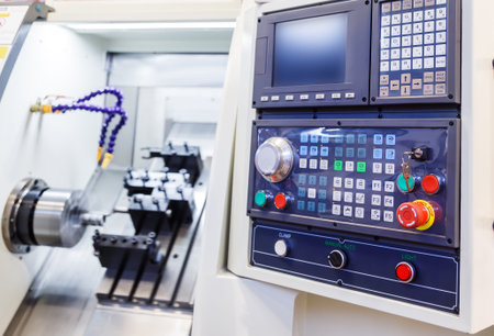 Control Panel of the machine with numerical control