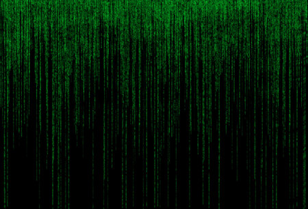 abstract Green binary code on black background