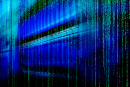 matrix code Blade server is a close-up in a series of supercomputers
