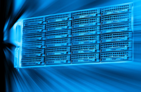 blade server server equipment rack data center closeup