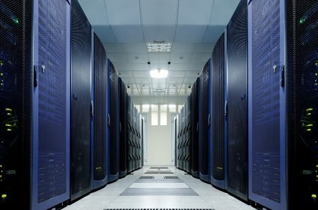 server room with modern equipment in data center