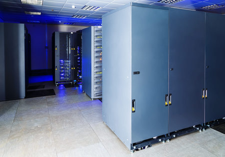room with modern communication and server equipment