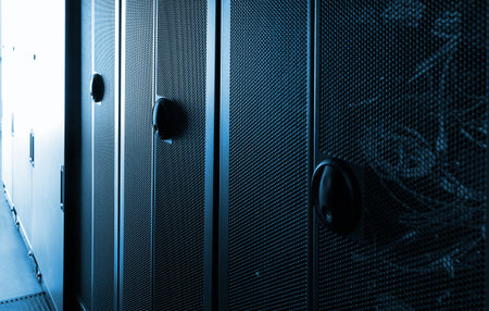 room with modern communication and server equipment