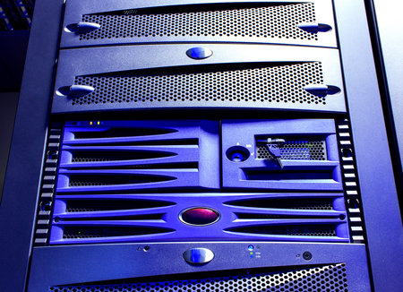 disk storage blades in mainframe server room