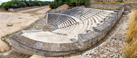 view over ancient Theatre and stadium on Rhodesの写真素材