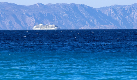 Beautiful huge cruise ship in the sea.の写真素材