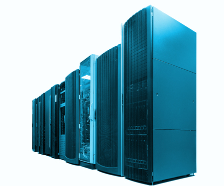 ranks modern supercomputers in computational data center isolate, blue toneの写真素材