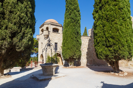 Monastery on Mount Filerimos in Rhodes in Greeceの写真素材