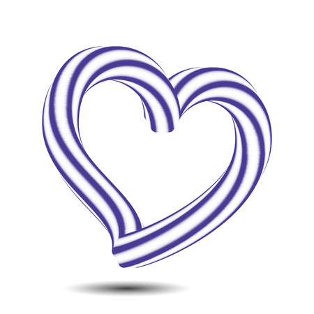 Illustration 3d isometric love symbol blue color heart icon, isolated on white background, vector eps 10のイラスト素材