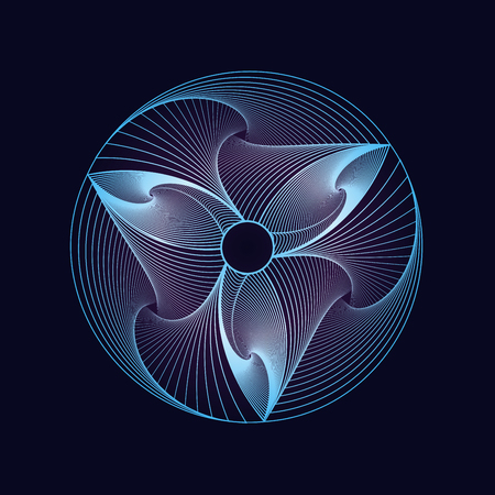 Vector flower, multicolor shape and monochromatic one. Abstract emblem, design concept, logo, logotype element for beauty, fashion, luxury, spaのイラスト素材