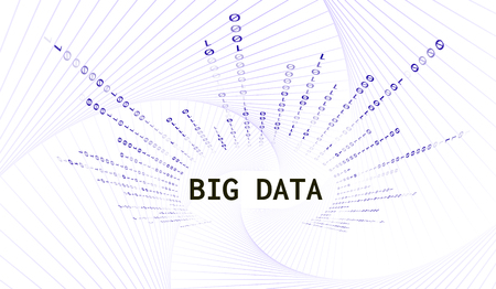 Abstract background with the words big data and vertical binary code. Vector illustration.のイラスト素材