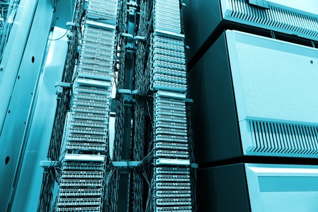 room, Telecom equipment and servers, modern data centerの写真素材